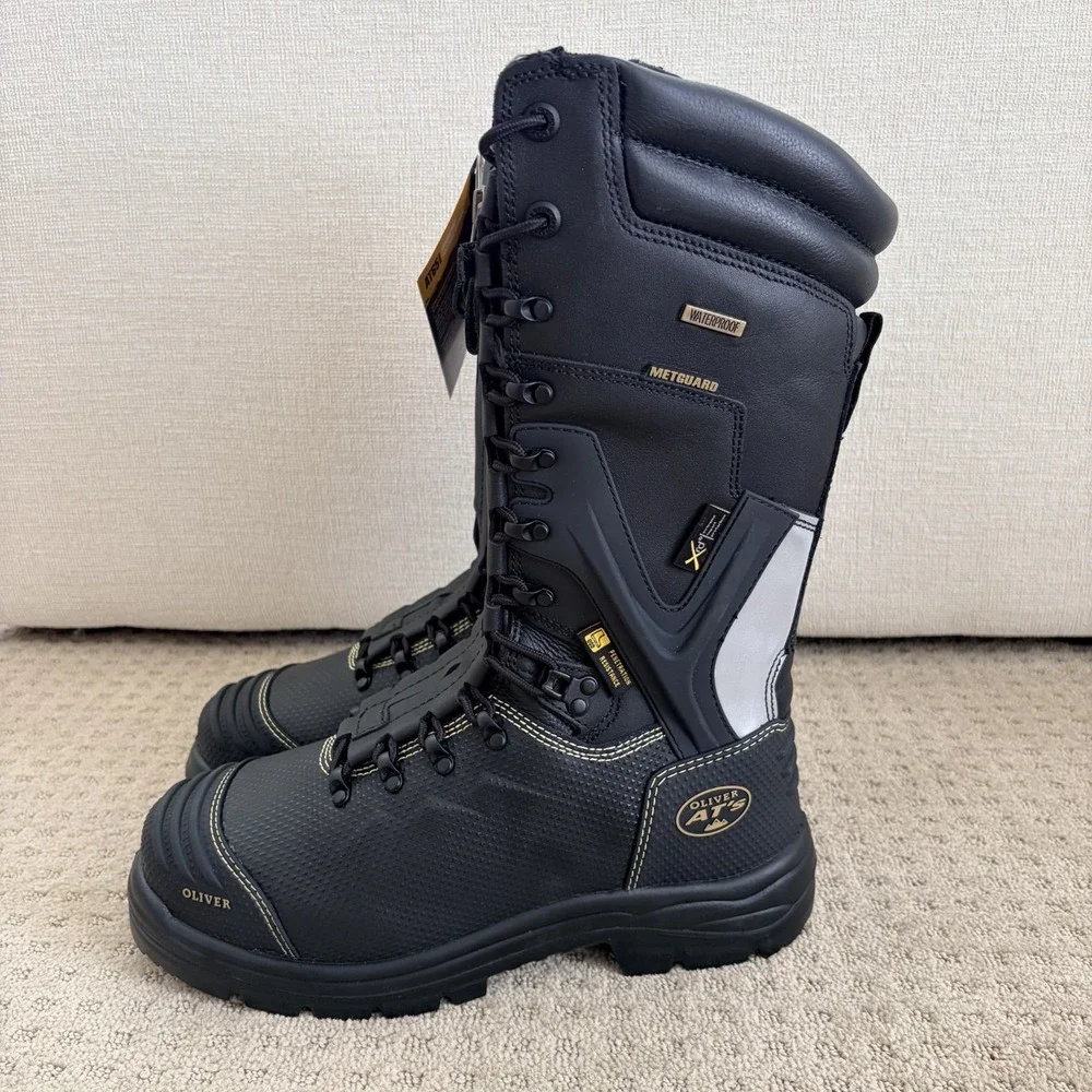 Oliver by Honeywell 65 Series 10 in Lace-Up Steel Toe Boots in Black Men US 11